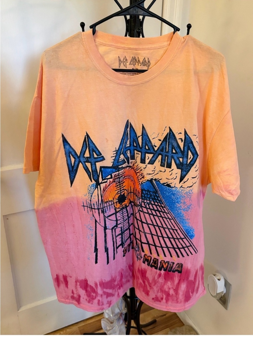 Def Leppard Tie-Dye Tee Unisex Oversized Size S/M